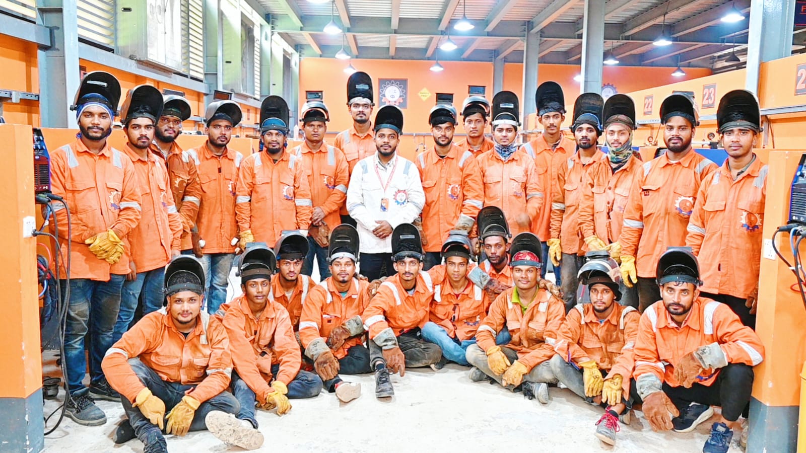 Certified skilled workers from Bangladesh receiving practical technical training and trade testing for Saudi Arabia and GCC construction, industrial, and infrastructure projects at AMCO Skill Bangladesh.